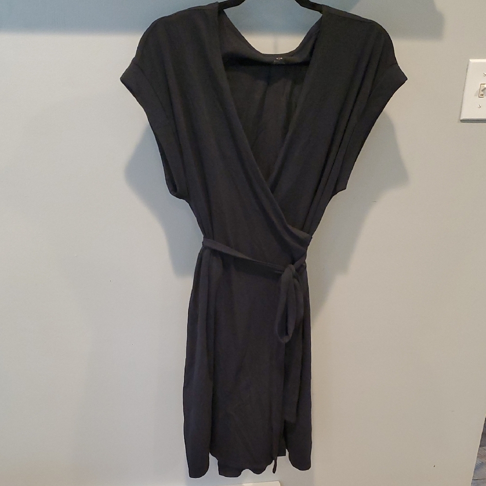 Aerie Black Wrap Mini Dress